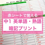 【送料無料】中1英語　英単語・熟語 暗記プリント　★定期テスト・受験対策