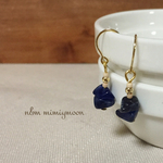 【sale】ソーダライトさざれ石のピアス・ノンホールピアス