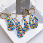 【限定各1点物】colorful animal ビーズ刺繍キーホルダー