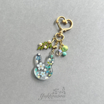 ＊Rabbit in the Flower garden　キーホルダー　アクア＊