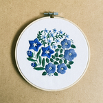 刺繍フレーム　サマーブルーフラワー