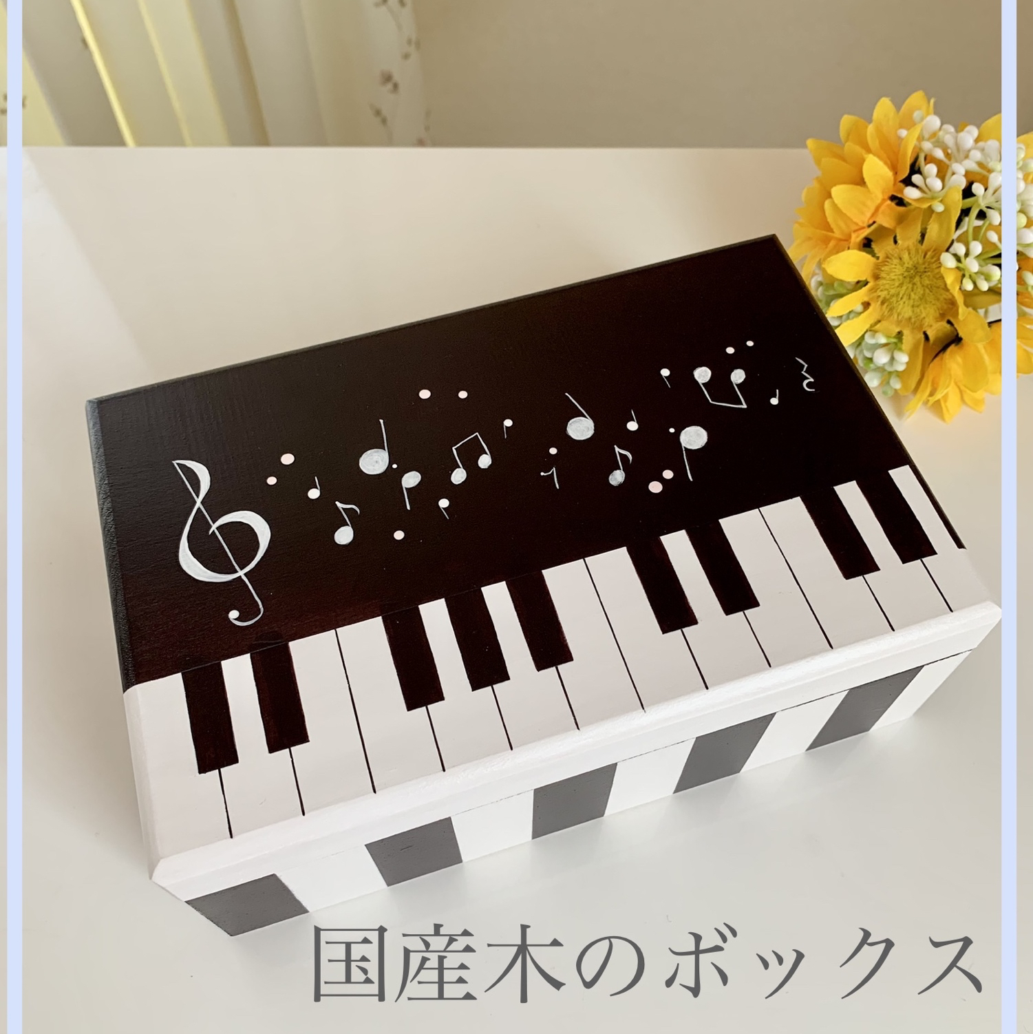 ピアノ鍵盤模様♡ピンクのト音記号と音符の木製カレンダー