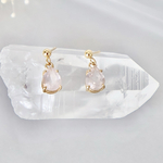 ローズクォーツ AAAランク ドロップネックレス　14kgf サージカルステンレス 付けっぱなしOK