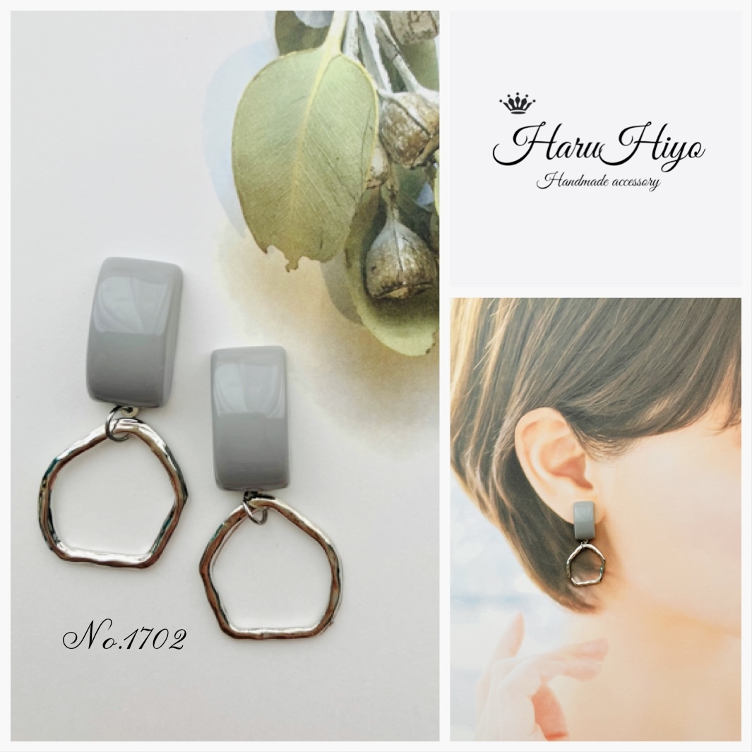 №1702 ❁¨̮ シルバーパーツのピアス・イヤリング - HARUHIYO1312