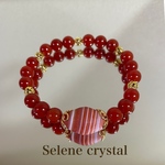 サードオニキス　赤瑪瑙　ブレスレット　艶々高品質　　　天然石ブレスレット　Selene crystal