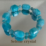 アマゾナイト　タンブルカット　ブレスレット　涼しげなアイスブルー　Selene crystal