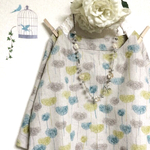 【限定３着の再販】〜クレヨンtree〜のシンプルcottonリネンのワンピース　生成