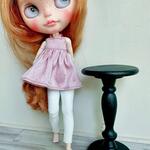 ドールハウス　木製サイドテーブル　マットブラック