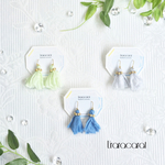 ●SALE●シフォンリボンのタッセルピアス