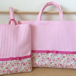 《osuke2012さまオーダー品》花柄×ピンクストライプ♡レッスンバック【入園・入学】