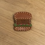 レザー　ブローチ　ハンバーガー　革