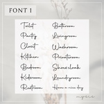 【font1】ドアステッカー ドアサイン 真鍮レター風ステッカー インテリアステッカー 