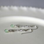 グリーンカイヤナイト　ヴィンテージビーズ　カレンシルバーのピアス（silver925）orイヤリング