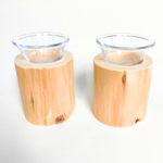 <送料無料>高さ14cm　ヒノキログボウル　丸太の餌台　猫　小型犬　ペット用　1個販売