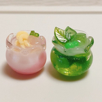 ミニチュア スイーツ 白桃 マスカット ゼリー 2個セット 夏 金魚鉢