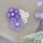 ニオイバンマツリ ブローチ　(受注生産/オーガンジー刺繍/フラワー/花/紫/夏/プレゼント/ギフト)