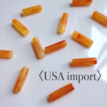 〈USA import〉バーントオレンジ×ホワイト ラウンド チューブ アクリル ビーズ（8個 ）