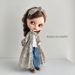 【Blythe】前あきボタンのワンピース/とっておきのブルー・ベージュC