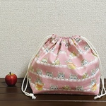 可愛い猫柄巾着袋♬お弁当袋*ランチバッグ＊小物入れ♪