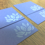 屋号無料☆藍色の池に浮かぶ睡蓮の台紙
