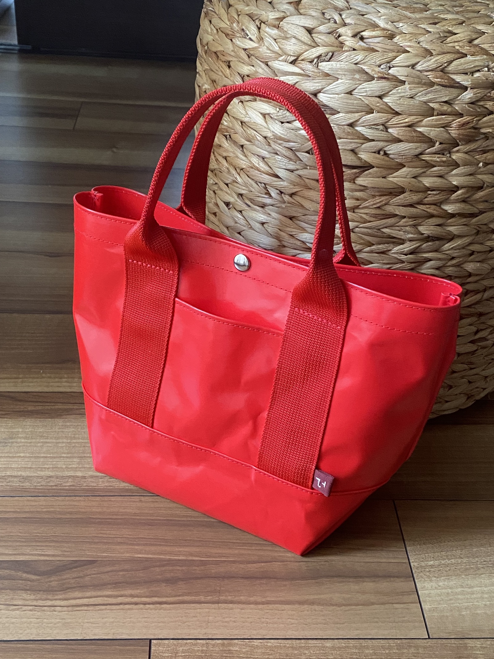 大きな透明オレンジのビニールバッグ♪ - 健康 Tote | minne byGMO 