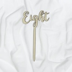 ケーキトッパー　Eight　┃　マンスリー　┃　数字セット　誕生日　木製トッパー　ケーキピック　木製レター　たんじょうび