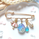 【ストールピン】シャリシャリDrop あじさい〜雨上がり〜アクセサリー　レジン