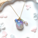 【ネックレス】シャリシャリDropあじさい〜雨上がり〜　レジン