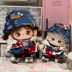 10/20cmぬいぐるみ服 着せ替えぬいぐるみ デニム犬セット ぬい服 かわいい 帽子付き可能 犬柄 デニムスタイル おしゃれ ファクション 格好いい イケメン