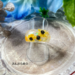 【うるリング bank garden】ひまわり スターフラワー ドライフラワー 押し花 レジン 花 クリア うるうる ボタニカル 小花 11号 リング 指輪 