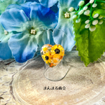 【bank garden】向日葵畑 ひまわり スターフラワー ドライフラワー 押し花 レジン 花 クリア うるうる ボタニカル クリア 小花 リング 指輪  ゴールド ハート フリーサイズ リング