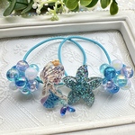 夏♡マーメイド♡人魚のビーズボールヘアゴム♡  子供　キッズ　ビーズ　キラキラ　女の子　ヘアゴム　ヘアアクセ　ヘアアクセサリー　髪ゴム　ツインテール　二つ結び