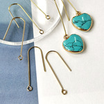 10pcs[14kgp・gold] シンプル フック ピアス パーツ [カン付] m505