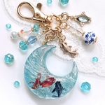 お月様と金魚のキーホルダー
