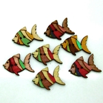 【新入荷！】魚のウッドボタン*直輸入*約26×18mm*10個セット
