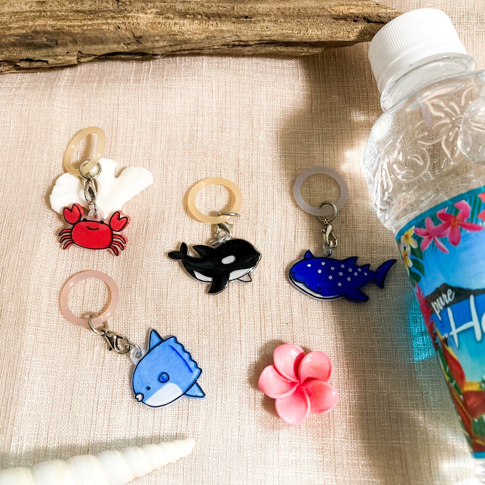 海 ハワイアン ocean レジン モーテルキー型 キーホルダー