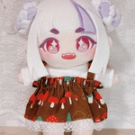 20㎝ぬい用キノコ柄ワンピース（茶）