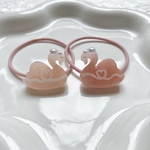 キッズ レジン 向き合い mini スワン ヘアゴム 2本セット heart yarn