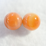 サードニクス・カーネリアンのスタッドピアス（10mm・チタンポスト）