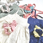 やわらかガーゼお揃いセット　キャミワンピース＆おやこシュシュセット♡ バックリボン　こどもワンピース　エプロンにも♡