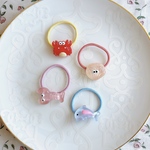 《4個セット》　うみのいきものヘアゴム b 　/   キッズヘアアクセサリー　キッズヘアゴム　ベビーヘアアクセサリー　ベビーヘアゴム　ヘアゴム　カニ　ホタテ　ロブスター　イルカ　かに　ほたて　いるか
