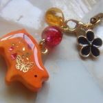 ◇1160　🍊オレンジペコ　🐷こぶたとお花のストラップ🌸　(イヤホンジャック）