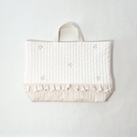 〖mchikam様オーダー品〗チェリー刺繍 ヌビキルト フリル付き レッスンバッグ𓂃𓈒𓏸