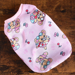 犬服　接触冷感メッシュ　夏のチェリボン　ピンク　タンクトップ　ハンドメイド