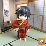 ねんどろいどどーるサイズ　縦縞の着物　