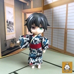 ねんどろいどどーるサイズ　青いシルクの着物　