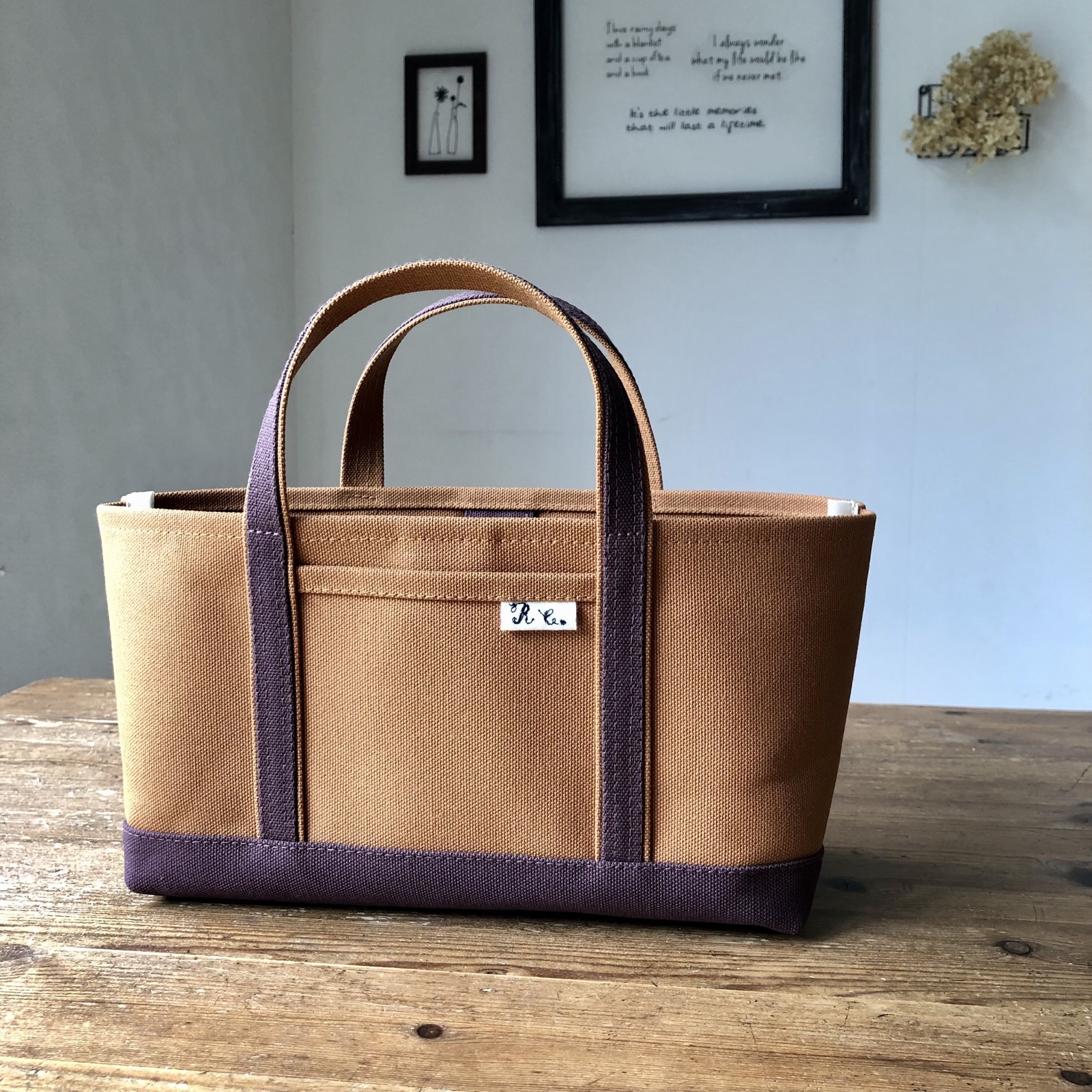 【K】帆布トートバッグ横長SS＆横長ミニ×2 order作品 K】帆布トートバッグ横長SS＆横長ミニ×2 order作品 横長トート