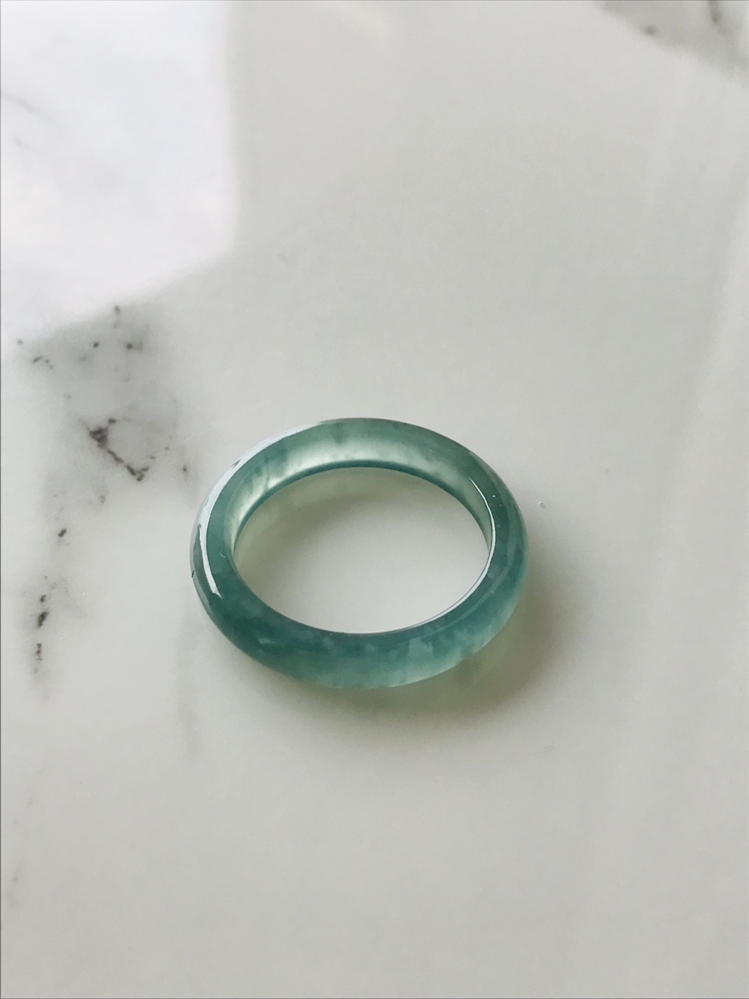 [R50-0018］ ジェイド　JADE ヒスイ　本翡翠　くりぬき　リング　天然石　一点物　グアテマラ産　16号 6,816円