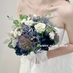 《むとみ様専用》ブーケ　ブートニア　ウエディング　結婚式　前撮り　結婚式　ハンドメイド　✴︎サムシングブルー✴︎
