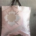 “帯ちょこバッグ”  完成品   薄桃色亀甲花文様